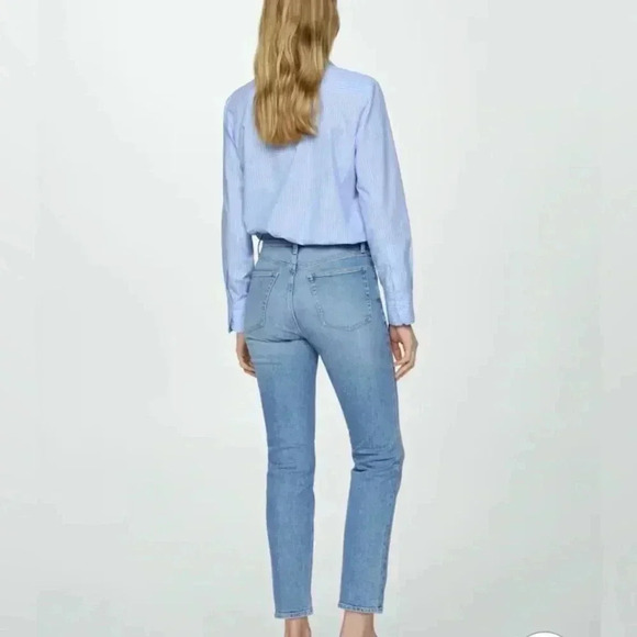 MNG Mango Claudia High Waist Cropped Length Jeans Size 12 NWT - Picture 4 of 10